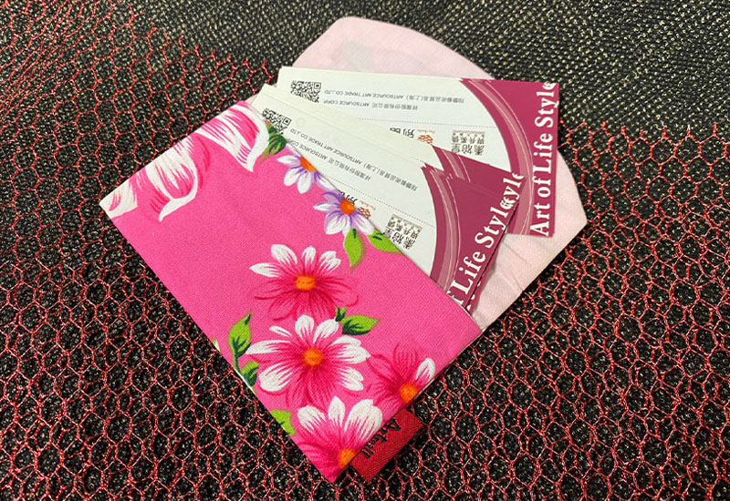 台灣花布 花布名片包-粉紅 花布名片夾-粉紅 粉紅色名片包 粉紅色名片夾 粉紅花布名片包